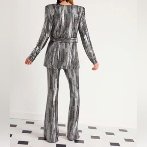 NWT | NOCTURNE RTW Silver Sequin Women's Pant set